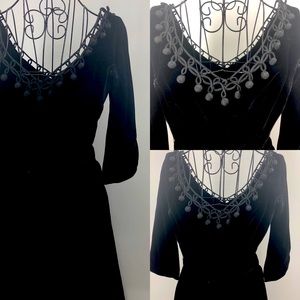 60s vintage velvet gothic Regencycore dress boho